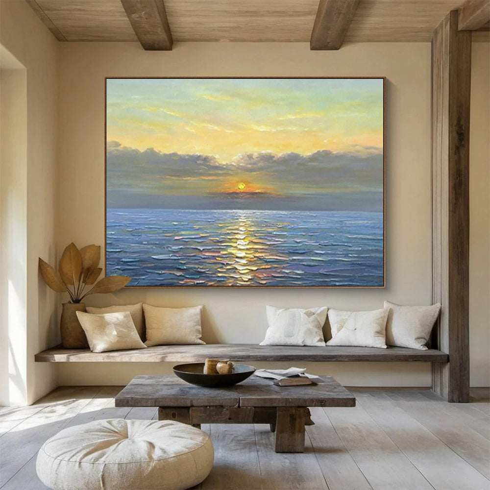 sunset canvas painting seaside design 6
